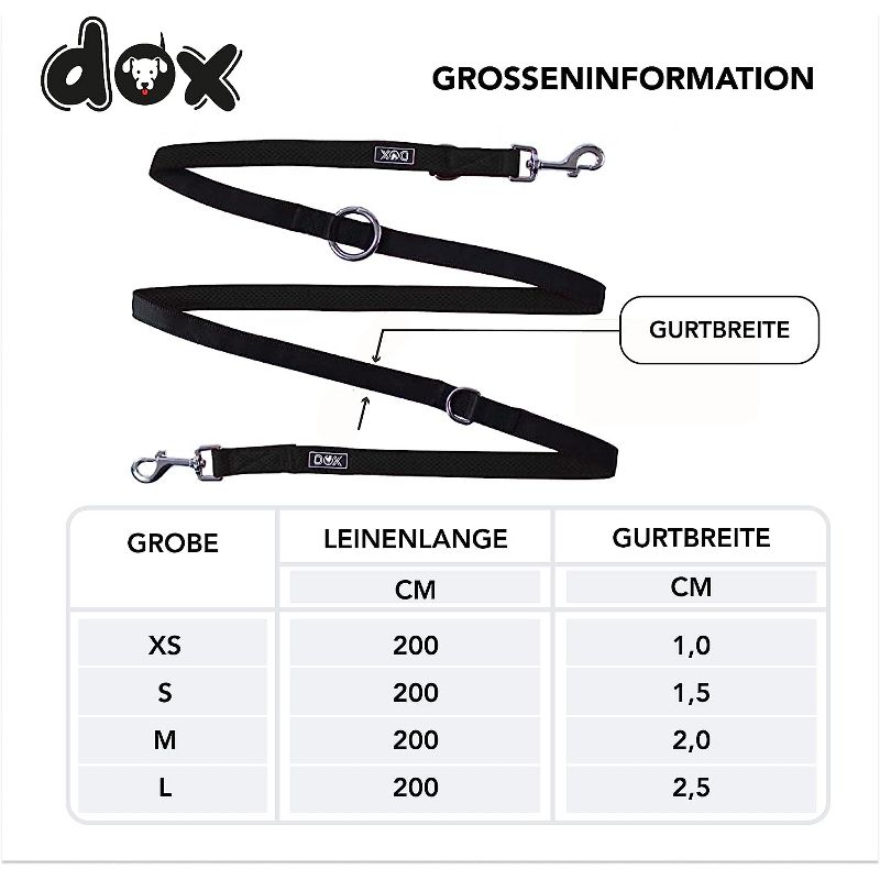 DDOXX 6.6 ft 3-Way Adjustable Airmesh Small Dog Leash - Black, 5 of 6