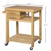 NicBex 1 Drawer Rolling Kitchen Island Cart with 2 Open Shelves,Kitchen Island on Wheels with Storage,Island Table for Kitchen - 3 of 4