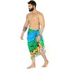 LA LEELA Men's Summer Long Vacation Sarong Beachwear Holidays Wrap Lava Lava Beach Cover Up Sarongs For Men One Size Blue, Floral - 2 of 4
