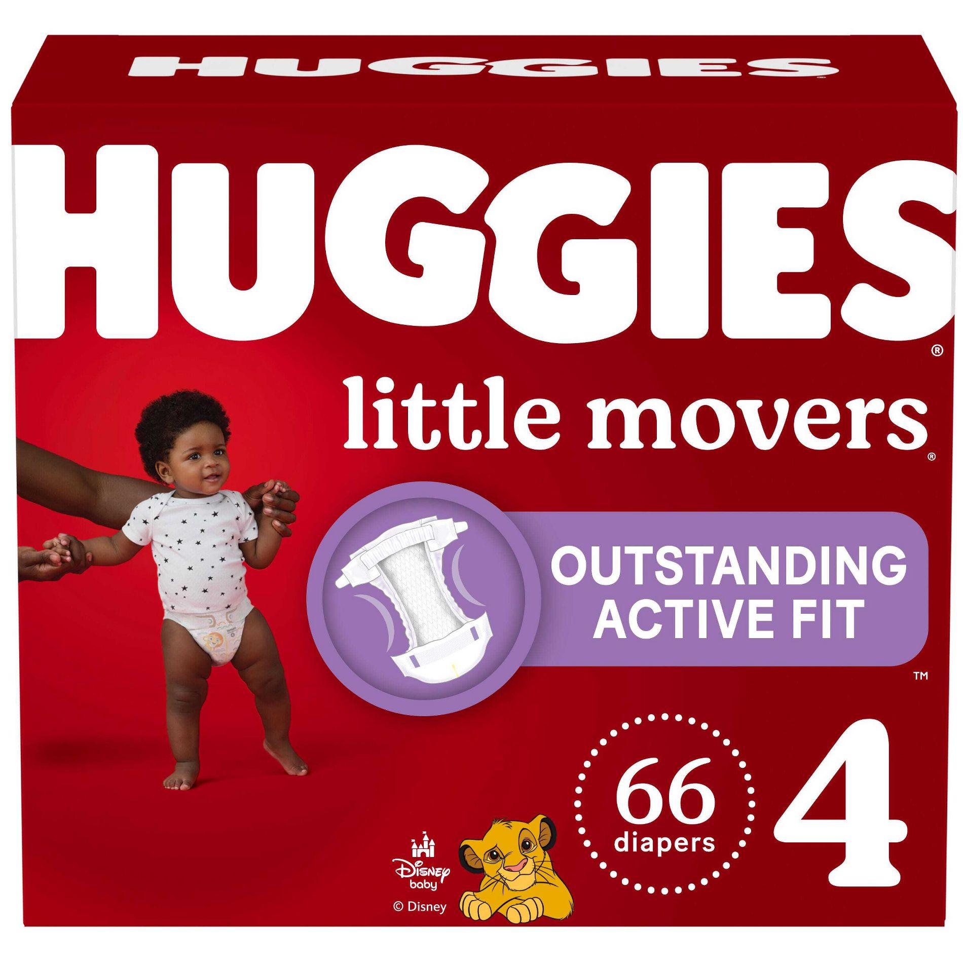 Huggies Little Movers Active Fit Diapers - Size 4 - 66ct
