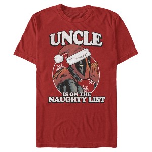 Men's Marvel Christmas Deadpool Uncle on Naughty List T-Shirt - 1 of 4