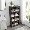 4 Tier Glass Display Cabinet for Living Room Storage Cabinet with Flip Up Glass Doors Perfect Collectors Showcase - 2 of 4