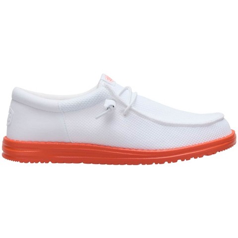 HEYDUDE Men Wally Funk Pop , White/Tomato Orange, 11