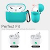 BONGEEK AirPods Pro Case Cover,Soft Silicone Protective Cases Cover Skin for Apple AirPod Pro 2 Charging Case Keychain Front LED Visible,Teal - 2 of 4