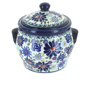 Blue Rose Polish Pottery 1096 Zaklady Small Canister - 1 of 1