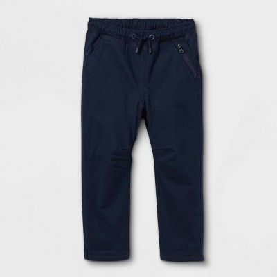 Toddler Boys' Fleece Lined Woven Pull-On Pants - Cat & Jack™ Navy 5T