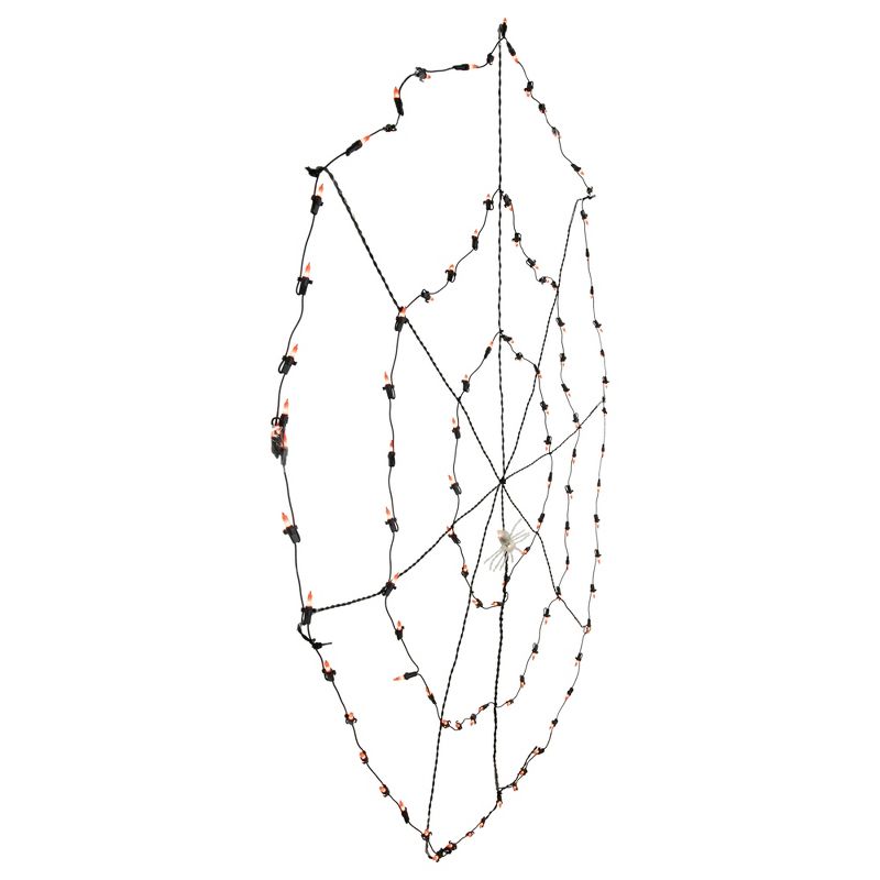 Northlight 5' Lighted Orange and Black Spider in Web Halloween Decoration, Black Wire, 5 of 7