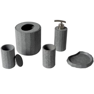 ALFI ABCO1022 5 Piece Solid Concrete Gray Matte Bathroom Accessory Set - 1 of 4