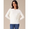 INSPIRE CHIC Women's Crew Neck Long Sleeve Casual Knit Casual Sweaters - 3 of 4
