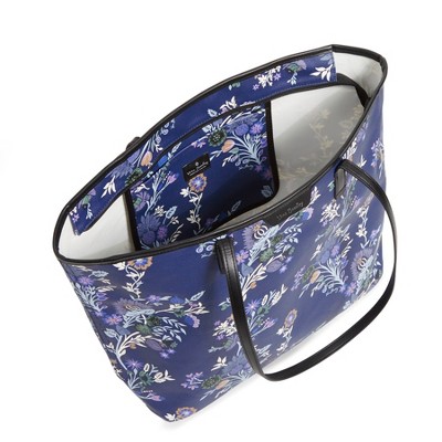 Vera Bradley Women's Coated Canvas Large Every Day Tote Bag Garden Masquerade Vines Shadow Blue — фото 3