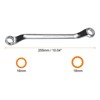 Unique Bargains Metric Steel Alloy 12 Point 75 Degree Offset Double Box End Wrench - 2 of 3