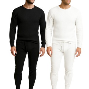 Mens 2 Pack Thermal Set 4 Piece Top and Bottom Full Sets - 1 of 1