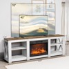 Farmhouse 70'' TV Stand For Tvs Up To 70'' With 23'' Electric Fireplace and Adjustable Shelves - 3 of 4