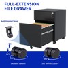 Mobile File Cabinet With Lock Wheels For Legal/Letter/A4 Size 2 Drawer Steel File Cabinet - 3 of 4