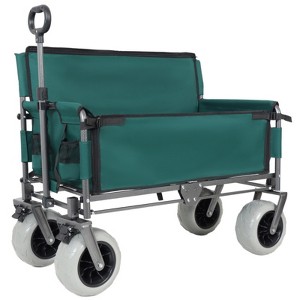 BEAFUP Multi-Functional Seat Wagon with Unique Bench Conversion, 500lb Heavy-Duty Capacity & 4 All-Terrain Wheels for Camping,Beach - 1 of 4