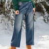Women's Vintage Faded Denim Relaxed Wide Leg Jeans - Cupshe - 4 of 4