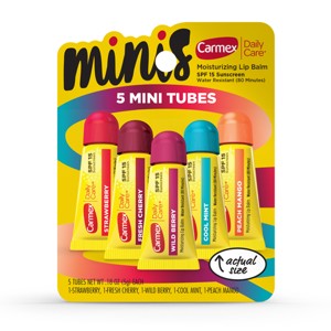 Carmex Daily Care Mini Moisturizing Lip Balm - Assorted Flavors - SPF 15 - 0.9oz/5ct - 1 of 4