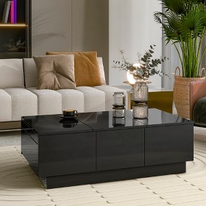 Whisen Modern Extendable Coffee Table with Sliding Top and 2 Drawers - 1 of 4