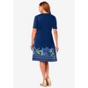 Jessica London Women's Plus Size Stretch Ponte Flare Dress - 3 of 4