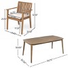 5 Piece Acacia Wood Outdoor Dining Set, 70'' Rectangular Patio Dining Table and 4 Chairs with Cushions, Wooden Garden Dining Set-Coolbibila - 4 of 4