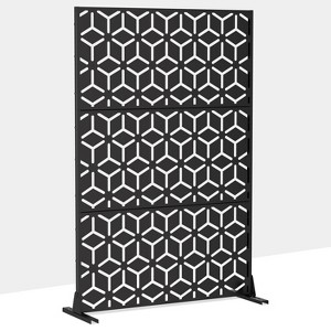 Dovelina Metal Outdoor Privacy Screen Freestanding Garden Privacy Screen - 72"x47", Black, Bob - 1 of 4