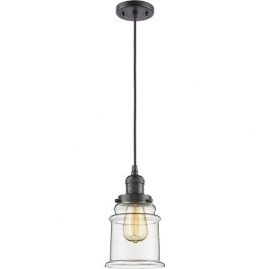 Canton - 1 Light Cord Hung Mini Pendant In Industrial Style-10 Inches Tall and 6 Inches Wide - 1 of 2