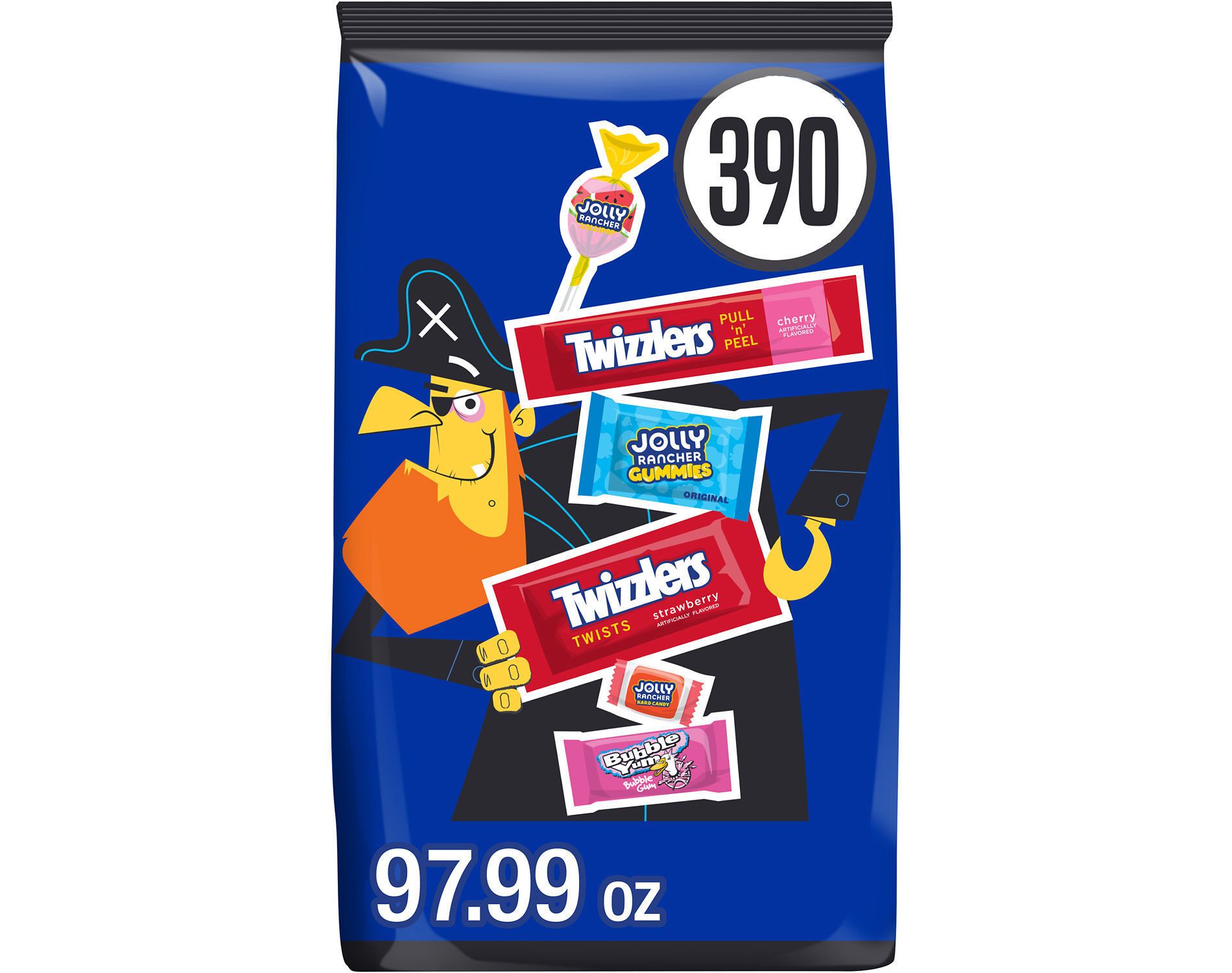 Jolly Rancher Twizzlers Bubble Yum Sweets Assorted Halloween Candy Bulk Bag - 97.99oz/390ct