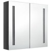 vidaXL Bathroom Cabinet White and Silver Engineered Wood 19.7x5.1x27.6 in - Shining Gray 24.4" x 5.5" x 23.6" - 3 of 4