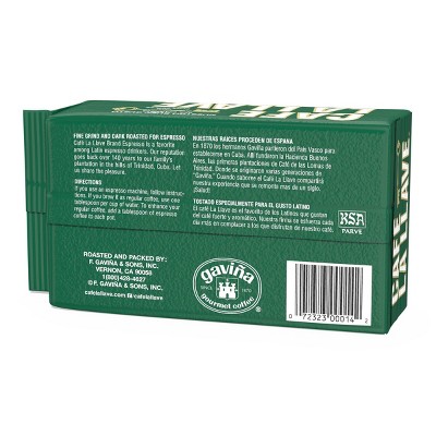 Cafe La Llave Dark Roast Ground Espresso Coffee - 10oz Vacuum Pack