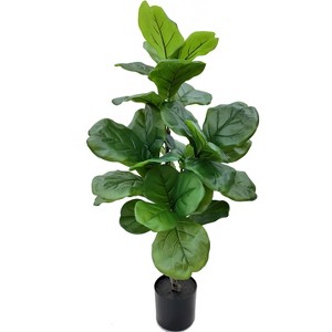 Floral Home 40" Fiddle Leaf Fig Tree in Pot - 1-Piece - 1 of 4