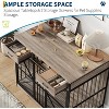 Acekool 44" Dog Crate Furniture with Drawers, Double Doors, Open Compartment, Heavy Duty Indoor Dog House End Table, Brown & Black - 3 of 4