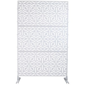 Grungis Matrix Metal Decorative Patio Screens,Freestanding Decorative Privacy Screen in with Rhombus Pattern for Balcony Patio,76" H×48" W - 1 of 4