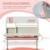 NicBex Height Adjustable Kids Writing Desk with Tilt Desktop,Drawer,Storage Shelf,Pen Holder,White+Pink - 4 of 4