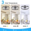 Airsurfer 20" Enclosed LED Ceiling Fan with Light and Remote, Color-Changing, Flush Mount, Matte Black with Bluish-Gray 7 Blades - 4 of 4