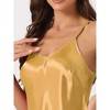 cheibear Women's Satin Sliky Sleeveless Lace Trim Camisole Tops with Shorts Pajamas Sets - 4 of 4