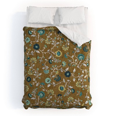 Deny Designs 3pc Full/Queen Schatzi Brown Jaipur Olive Green Comforter and Sham Set