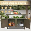 LunaLulinlk Grill Carts Storage Cabinet with Wheels,Kitchen Dining Table Cooking Prep BBQ Table - 3 of 4