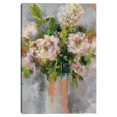 24" x 36" Modern Floral I Coral by Studio Arts Unframed Wall Canvas - Masterpiece Art Gallery