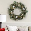 30-inch Pre-Lit Decorated Christmas Wreath with 50 LED Lights Battery Operated (Gold) - 3 of 4