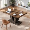 Lirago Dark Brown 47" Farmhouse Dining Table Engineered Wood 31.5x47.24x29.5 Rectangle Table 250lb Capacity - 2 of 4