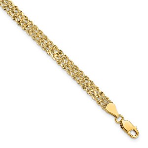 Black Bow Jewelry 14k Yellow Gold 4.5mm Diamond Cut Triple Rope Strand Bracelet - 1 of 4