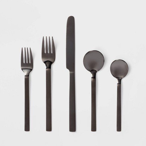 Saskia Utensils Set, Black / 9pcs