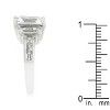 Slickblue Women's Emerald Cut Triplet Engagement Ring, Clear CZ with Rhodium Plating, Size 5-10 - 4 of 4