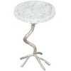 Joel Side Table in White & Silver 22"H – Modern Natural Marble Top & Electroplated Metal Base by Zuo Modern - 4 of 4