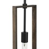 Progress Lighting, Boundary Collection, 1-Light Pendant, Matte Black, Wood Shade - 2 of 3