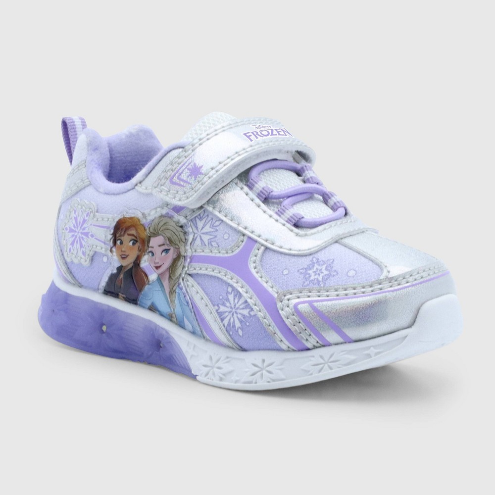 Disney Frozen Toddler Girls' Snowflakes Sneakers - Light Silver/Lilac Purple 6T