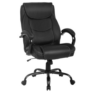 BestMassage Big and Tall Office Chair 500lbs Executive Chair Wide PU Leather for Heavy Individuals, Black - 1 of 4
