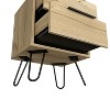 Kumasinova Modern Wood Nightstand with 2 Steel Hairpin Legs,22.44" Night Stand with Drawers,Stylish Bedside Table for Bedroom&Living Room - 4 of 4