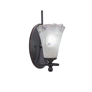 Toltec Lighting Capri 1 - Light Sconce in  Dark Granite with 5.5" Fluted Frosted Crystal Shade - 1 of 1