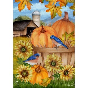 Briarwood Lane Fall Garden Flag 12x18 For Outdoor Pumpkins and Bluebirds For Fall Garden Flag Flags For Outside - 1 of 4